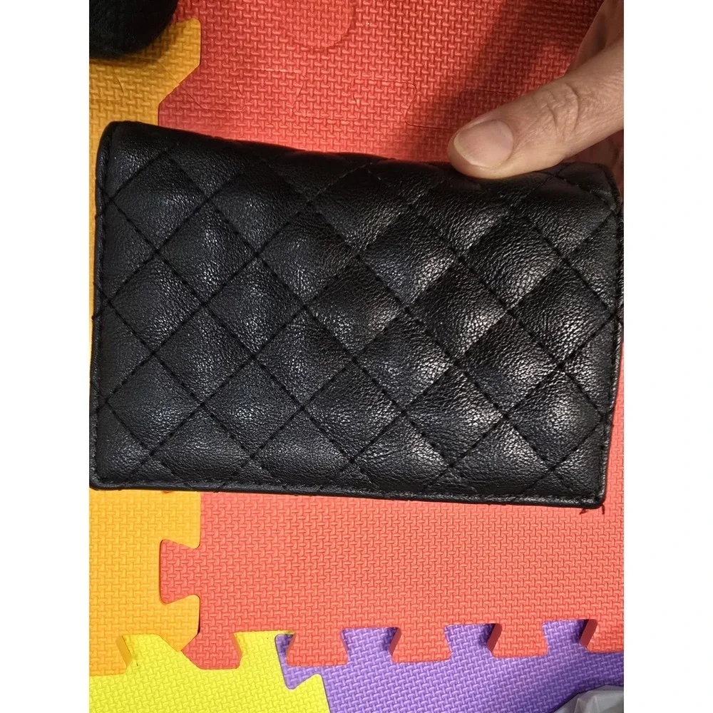 INC International Concepts‎ Black Quilted Mini Bifold Wallet Coin Card ID Purse